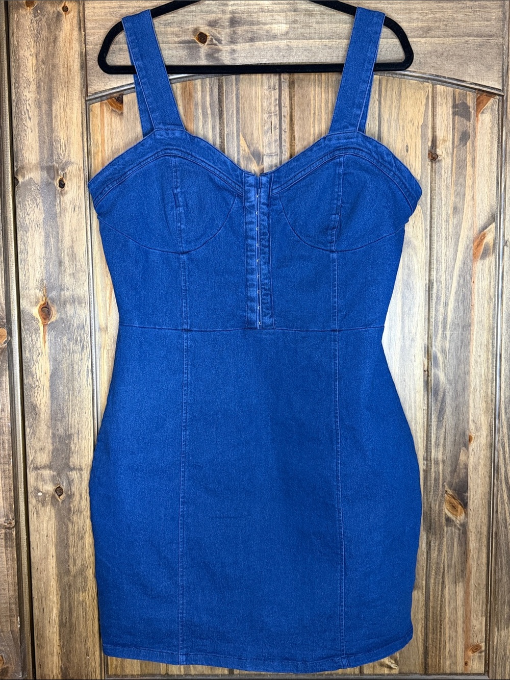 Derek Heart Dark Navy Denim Corset Mini Dress